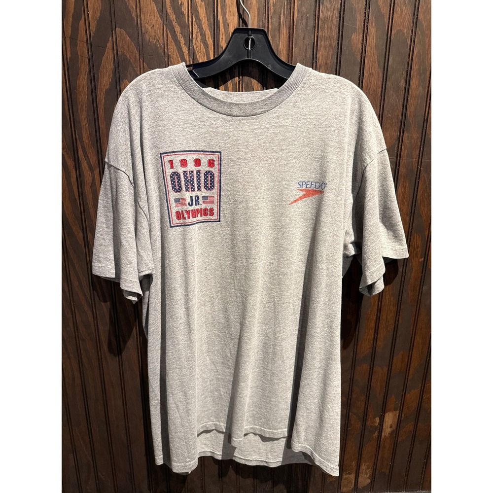 Vintage 1996 Speedo Ohio Junior Olympics T-Shirtโ Mens XL Heather Grey 90s Sport